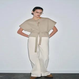 ZARA 벨트 니트 반소매 재킷 - 토프 그레이 2756/029/832 276744