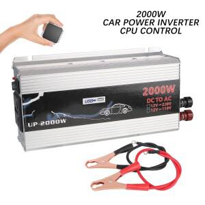 금속 자동차 전원 인버터 DC 110V ~ 220V 차량 탑재 가정용 AC 변환기 USB 2000W가있는 범용 휴대용 소켓