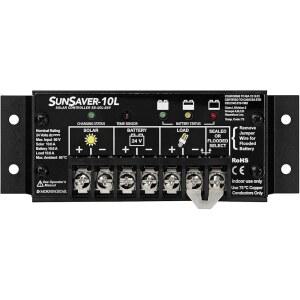 모닝스타 선세이버 10A PWM 태양광 충전 컨트롤러(SS-10L-24V) - 24V 배터리 4단 배터리 충전 LVD HAZLOC 정격 저소음 5년 WTY용 패널 레귤레이터 미국에서 설계됨