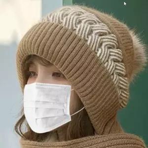 [하프클럽/]귀달이모자 니트 후드머플러 챙겨쓰는