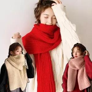 [하프클럽/]겨울 도톰한 목도리 보온 니트 숏 목워머