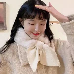 [하프클럽/]숏 목도리 인조퍼 퍼 머플러