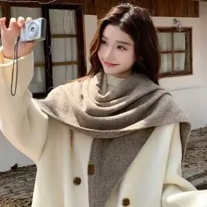 [하프클럽/]니트 숄 케이프 겨울 머플러 여성