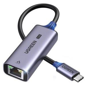 UGREEN USB C TO 이더넷 어댑터 2.5G 노트북용 어댑터 알루미늄 타입 C(썬더볼트 4/3 호환) ~ RJ45 네트워크 인터넷 NAS 애플호환 AIR /PRO XPS 아이폰호환 17 PRO /MAX 호환