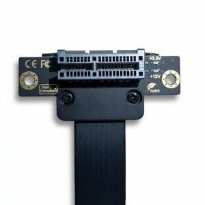 쿨원형 PCIE 3.0/4.0 X1 라이저 케이블 90도 ° 직각 연장  익스프레스 1x 카드 리본 익스텐더
