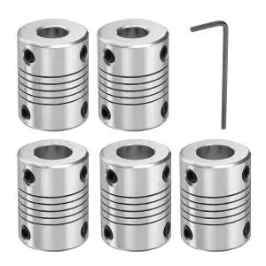 uxcell 5개 알루미늄 합금 샤프트 커플링 8mm 유연한 모터 커넥터 조인트 CNC 기계 및 3D 프린터용 스테퍼