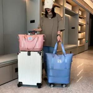 KJP  대형 3단 크기조절가방 이민가방 캐리어 바퀴달린 장바구니 트랜스포머가방 사입 쇼퍼백