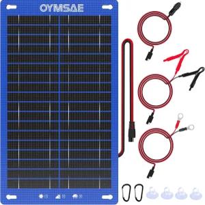 OYMSAE 12W 태양광 자동차 배터리 충전기 휴대용 12V 트리클 및 카보트 RV용 방수 패널