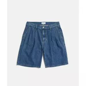 [정품] 에스피오나지 Double Pleats Denim Shorts Washed Indigo 1069417