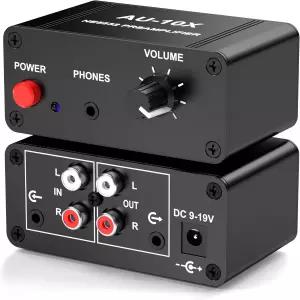 포노 프리앰프 미니 스테레오 오디오 헤드폰 턴테이블 포노그래프 게인 20dB 듀얼 OP AMP NE5532 RCA 3.5mm