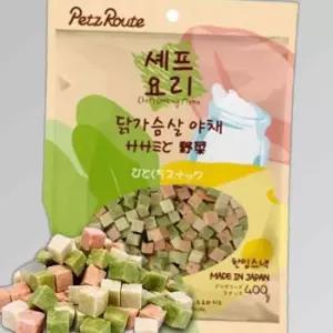 강아지 저지방 한입 간식 닭가슴살 야채 400g 1P 트릿