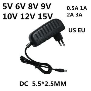 AC 110-240V DC 5V 6V 8V 9V 10V 12V 15V 0.5A 1A 2A 3A 범용 전원 어댑터 공급 충전기 어댑터 Eu Us LED