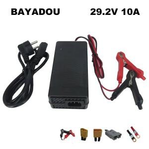 8S 24V 10A 29.2V Lifepo4 LFP 배터리 충전기 24 볼트 RV 철 인산염 에너지 저장 고속 충전기 악어 클립 구