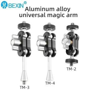 BEXIN 범용 카메라 LED 조명 삼각대 매직 암 더블 볼 헤드 관절 장착 1/4 인치 나사