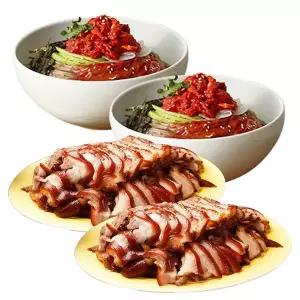 [동해막국수BEST 2팩+2팩] 국산순살족발 2팩+비빔막국수 2팩 / 강릉맛집