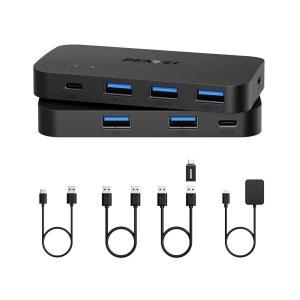 BENFEI USB 3.0 스위치, 스위치 2 1개, 3개 맥, 키보드 리눅스와 프린터 마우스 공유 포함, 및 윈도우, 셀렉터 호환되는 KVM PC 리모컨 컴퓨터 C 스캐너용