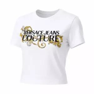 베르사체 Crystal Outline Barocco T-Shirt 78HAHC05 CJ02C G03) 크리스탈 아웃라인 바로코 티셔츠)