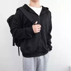 남녀공용 4계절 오버핏 무지 후드집업 봄 가을 간절기 후드티 회색 블랙