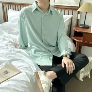 남성 긴팔 셔츠 베이직 캐주얼 루즈핏 남방 봄 가을 데일리 상의