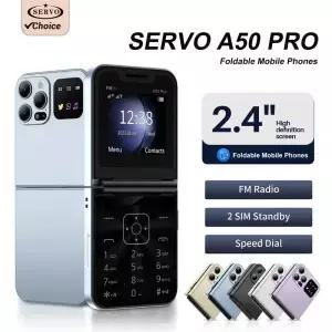 SERVO A50 Pro 접이식 휴대 전화 듀얼 SIM 카드 GSM 전기 토치 자동 통화 녹음 2.4 인치 화면 핸드폰