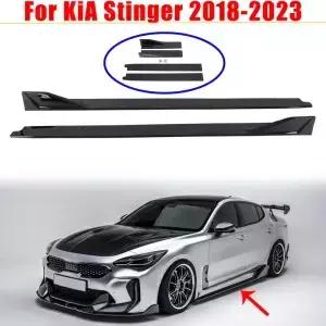 기아 스팅어 2018-2023용 사이드 스커트 익스텐션 AD 스타일 글로시 블랙 4PCS 자동차 액세서리 바디 키트