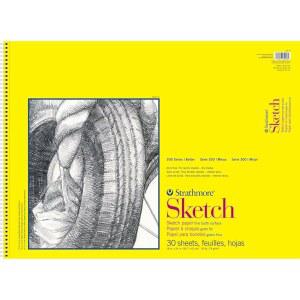 스트라스모어 300 시리즈 스케치 패드, 18x24 인치, 30 장, 사이드 와이어 - 드로잉, 일러스트레이션, 아트 클래스 학생용 아티스트 스케치북