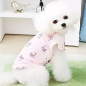 애견 토끼 패턴 편한 산책 프릴 티셔츠 의류 스타일