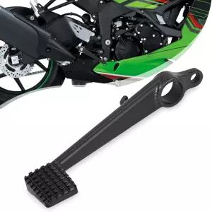 ZX6R CNC 알루미늄 접이식 오토바이 풋 브레이크 레버용 UFF 리어 페달 2013-2025 - 블랙