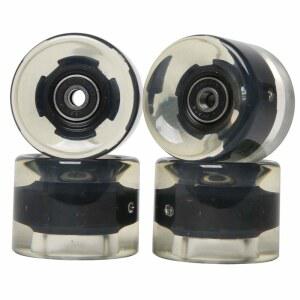 베어링이 장착된 블레이즈토이 프리데어 스케이트보드 휠 60mm 롱보드 LED 크루저 휠(클리어 블랙, 4종 세트)