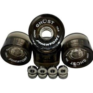 고스트 보드: 휠, 젤리 팬텀, 70MM 78A, 반투명 롱보드 순항 및 조각에 적합한 ABEC-7 베어링 포함