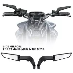 오토바이 액세서리 스텔스 윙렛 거울 조정 가능한 회전 야마하 MT 03 07 09 R1R3R7 XMAX KTM BMW용