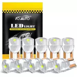 10Pcs T10 W5W LED 전구 194 168 자동차 인테리어 돔 읽기 조명 웨지 주차 번호판 램프 자동 12V
