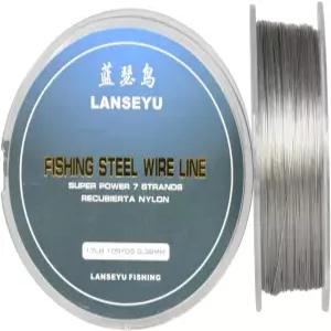 100미터 17파운드 0.38mm 낚시 스티 와이어 나일론 코팅 1x7 스테인리스 스틸 리더 초연질 라인