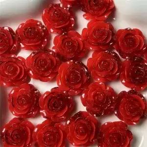 10Pcs 18mm 장미 꽃 수지 액세서리 카보 숑 귀걸이 헤어 클립 Scrapbooking 용품 DIY 쥬얼리 공예 장식