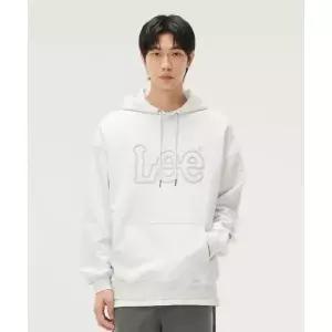 매장정품 리 LEE 체인 트위치 로고 후드 티셔츠 라이트 그레이 LE2403HD06LG 736208