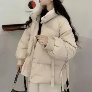 여성자켓 데일리 캐주얼 스트링 숏 하이넥 패딩