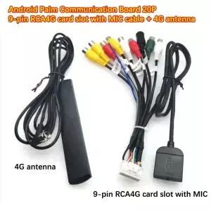 자동차 라디오 RCA 출력 와이어 하네스 와이어링 커넥터 어댑터 케이블 4G SIM 카 슬롯 안테나