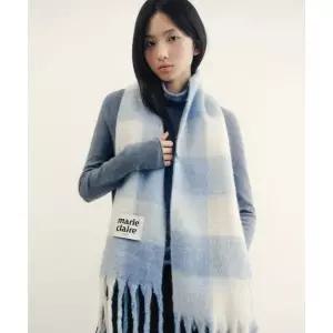 MARIE CLAIRE 미니 코튼캔디 체크 머플러(MAEDSC04MSB)