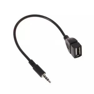 자동차 AUX 오디오 케이블-USB 음악 재생용 전자 장치 헤드폰 변환기 3.5mm 블랙