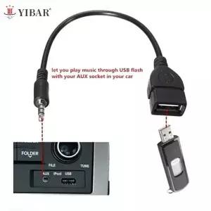 차량용 AUX 오디오 케이블-USB 음악 재생용 자동차 전자 장치 3.5mm