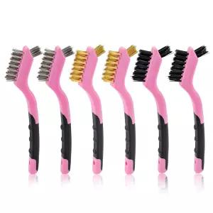 맥스맨 와이어 브러시 세트 6Pcs 소형 스테인리스 스틸/브라스/나일론 브리스 가정용 딥 앤 젠틀 클리닝