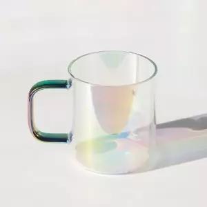컬러핸들 오로라 내열 유리컵 360ml 아무 2 업소 머그