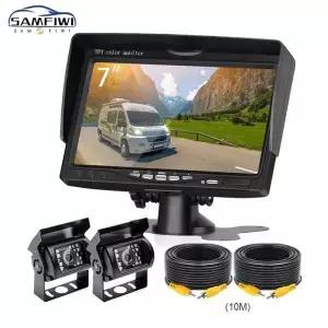 7인치 LCD 차량용 모니터 후방 카메라 백업 RCA AV 케이블 트럭 버스 RV 캠핑카 굴삭기 픽업트럭용 12V-24V