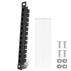 DeskPi Rackmate 액세서리 10인치 12포트 블랭크 키스톤 패치 패널 T0/T1/T2 서버 캐비닛용 케이블 관리 랙