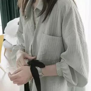 여성 봄 가을 긴팔 루즈핏 블라우스 셔츠 흰색 여자