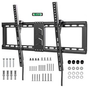 대부분의 37-82인치 TV 월 마운트, 평면/곡선 TV용 로우 프로파일 틸트 마운트 브래킷, 최대 VESA 600x400mm, 132파운드, 검은색 16-24인치 스터드 장착 가능