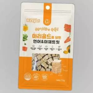 강아지간식 전연령 큐브형 훈련간식 연어 야채트릿15g