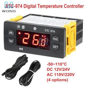 DC 12V 24V AC 110V 220V 디지털 온도 컨트롤러 ETC-974 냉장고 냉각 제어 조절기