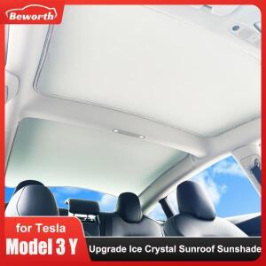 호환Tesla Model Y 3 2023 지붕 자동차 차양 채광창 블라인드 쉐이딩 나노 썬 바이저 네트 용 아이스 크리