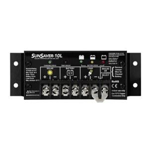 모닝스타 선세이버 10A PWM 태양광 충전 컨트롤러(SS-10L-12V) - 12V 배터리 4단 LVD HAZLOC 정격 저소음 5년 WTY 미국에서 설계됨